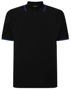 Bigdude Poloshirt mit Streifen in Schwarz/Königsblau
